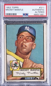 1952 Topps #311 Mickey Mantle Rookie Card – PSA Authentic